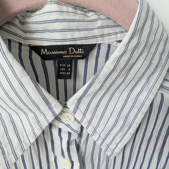 Massimo Dutti Blue and White Striped Blouse - Picture 3 of 5